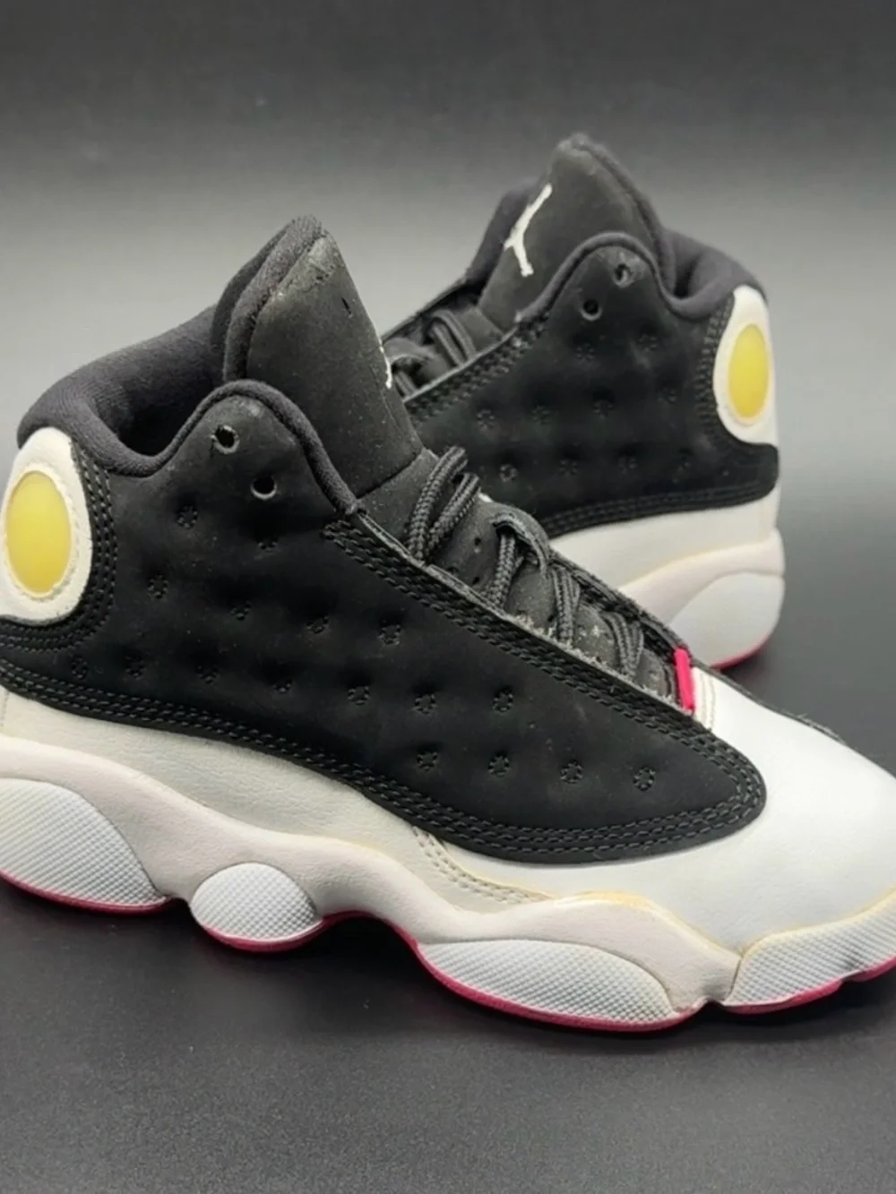 Jordan Air Jordan 13 Retro 439358-010 Black White Pink Sneakers kids size 11c